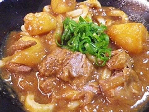 超簡単、圧力鍋でゴージャス牛肉カレーうどん